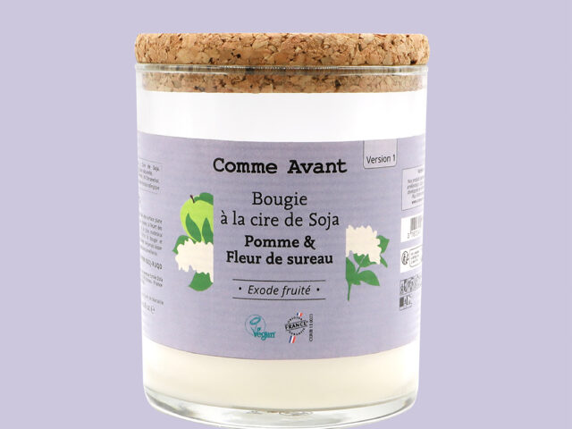 47581550248259 Comme Avant - Bougie Parfumée d'Intérieur Écologique - Pomme & Fleur de Sureau - 100% Cire de Soja - Végétale et Naturelle - Fabriquée en France
