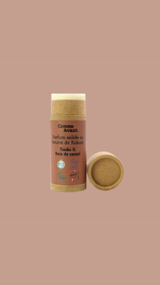 Comme Avant - Parfum Homme Bio Solide 20g – Sans Alcool & Naturel – Tonka & Bois de santal