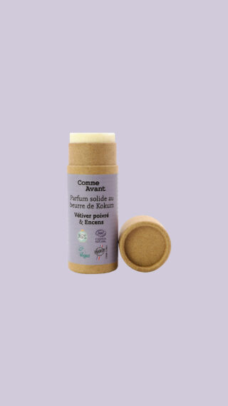 Comme Avant - Parfum Homme Bio Solide 20g – Sans Alcool & Naturel – Vétiver poivré & Encens