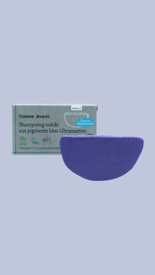 Shampoing Bio Solide Cheveux Colorés – Efficace et sans Sulfate – aux Pigments Bleu Ultramarine par la marque Comme Avant Comme Avant - Shampoing Bio Solide Cheveux Colorés – Efficace et sans Sulfate – aux Pigments Bleu Ultramarine