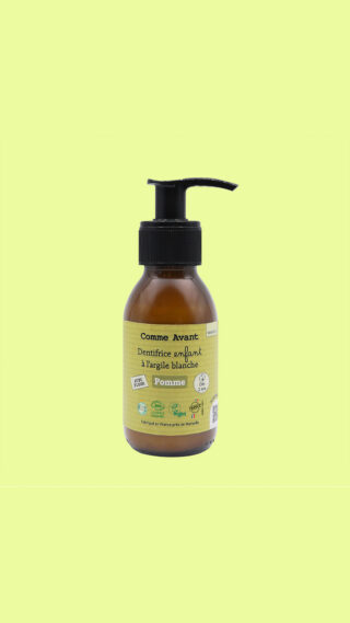 Comme Avant - Dentifrice Enfant Bio Pomme en Pâte 90ml  Efficace & Naturel- Fluor & Argile Blanche