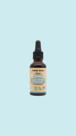 Comme Avant - Sérum Hydratant Bio 30ml  Acide Hyaluronique  Luzerne  Polyglutamate  100% Naturel  Fabriqué en France