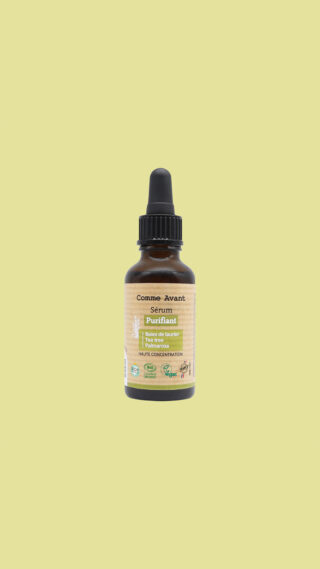 Comme Avant - Sérum Purifiant Bio 30ml  Calme les Boutons  Baies de Laurier  Tea tree  Palmarosa  100% Naturel  Fabriqué en France