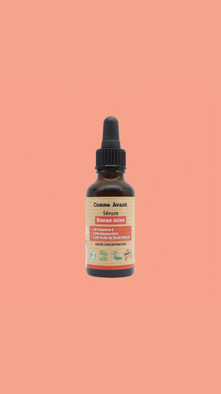 Comme Avant - Sérum Effet Bonne Mine Bio 30ml – Teint Radieux & Lumineux – Vitamine E – Astaxanthine – Buah Merah – 100% Naturel – Fabriqué en France