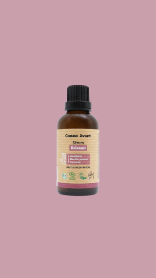 Comme Avant - Sérum Relaxant Bio 30ml  Huile Massage de Détente Musculaire  Rafraîchissant  Gaulthérie  Menthe Poivrée  Curcuma  Fabriqué en France