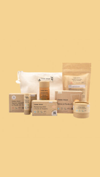 Coffret Découverte Cosmétiques Bio & Produits Ménagers Zéro Déchet – Fabriqué en France par la marque Comme Avant Comme Avant - Coffret Découverte Cosmétiques Bio & Produits Ménagers Zéro Déchet – Fabriqué en France