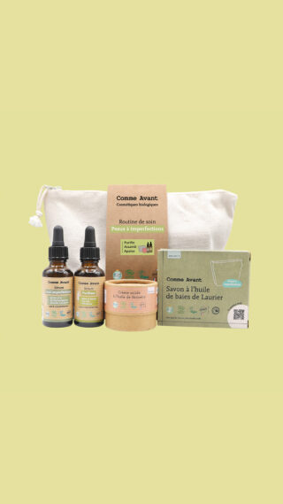 Coffret Routine Soin Anti-Imperfections – Bio et Naturelle – Fabrication Française par la marque Comme Avant Comme Avant - Coffret Routine Soin Anti-Imperfections – Bio et Naturelle – Fabrication Française