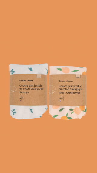 Couvre-plat Lavable Coton Bio – Adapté à tous Contenants – Réutilisable – Zéro Déchet – Fabrication Française par la marque Comme Avant Comme Avant - Couvre-plat Lavable Coton Bio – Adapté à tous Contenants – Réutilisable – Zéro Déchet – Fabrication Française
