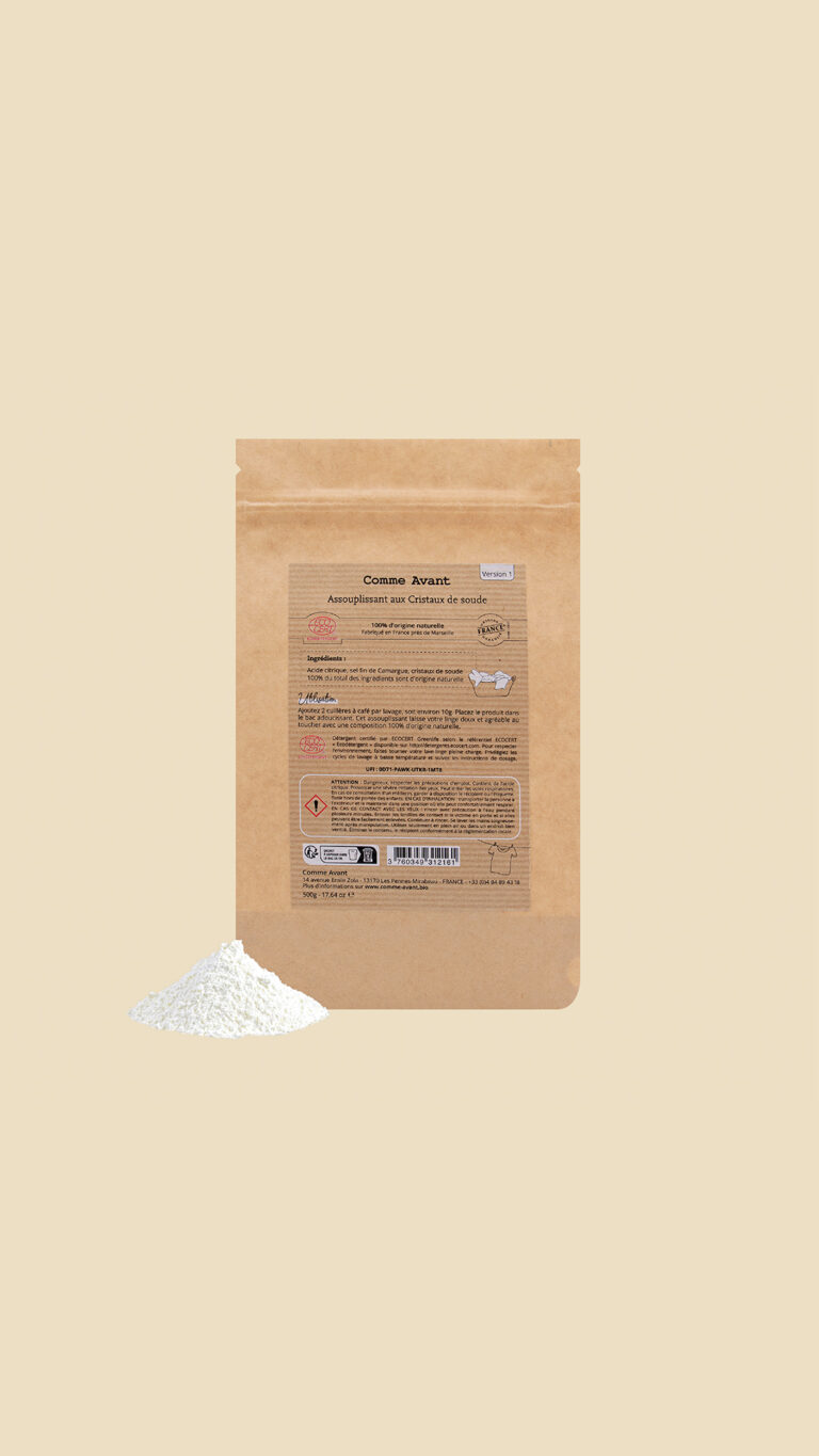 Comme Avant - Assouplissant en Poudre Écologique aux Cristaux de Soude - Fabrication Française