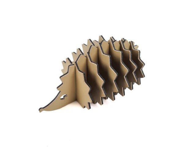 LAVOISIER Maroquinier - 6 sous-verres “Hérisson” en cuir beige, décoration transformable en set de 6 sous-verres