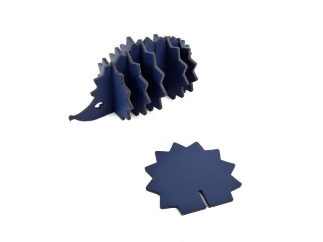 Lavoisier Maroquinier - 6 sous-verres "Hérisson" en cuir bleu