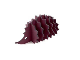 LAVOISIER Maroquinier - 6 sous-verres Hérisson en cuir bordeaux, décoration transformable en set de 6 sous-verres