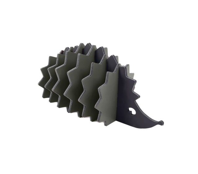 Lavoisier Maroquinier - 6 sous-verres "Hérisson" en cuir gris