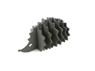 LAVOISIER Maroquinier - 6 sous-verres Hérisson en cuir gris, décoration transformable en set de 6 sous-verres