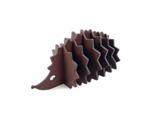 LAVOISIER Maroquinier - 6 sous-verres Hérisson en cuir marron, décoration transformable en set de 6 sous-verres