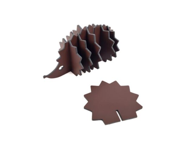 Lavoisier Maroquinier - 6 sous-verres "Hérisson" en cuir marron