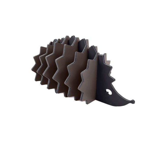 Lavoisier Maroquinier - 6 sous-verres "Hérisson" en cuir marron foncé