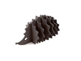 LAVOISIER Maroquinier - 6 sous-verres Hérisson en cuir marron foncé, décoration transformable en set de 6 sous-verres