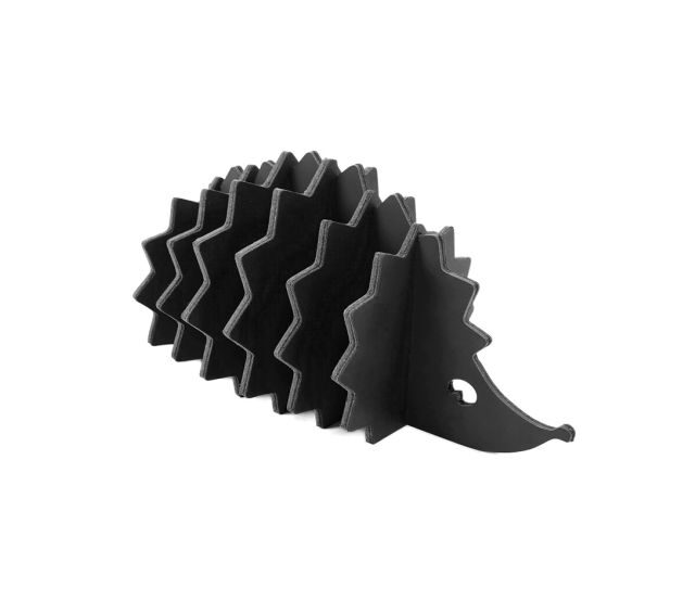 Lavoisier Maroquinier - 6 sous-verres "Hérisson" en cuir noir