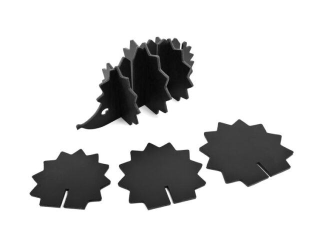 Lavoisier Maroquinier - 6 sous-verres "Hérisson" en cuir noir