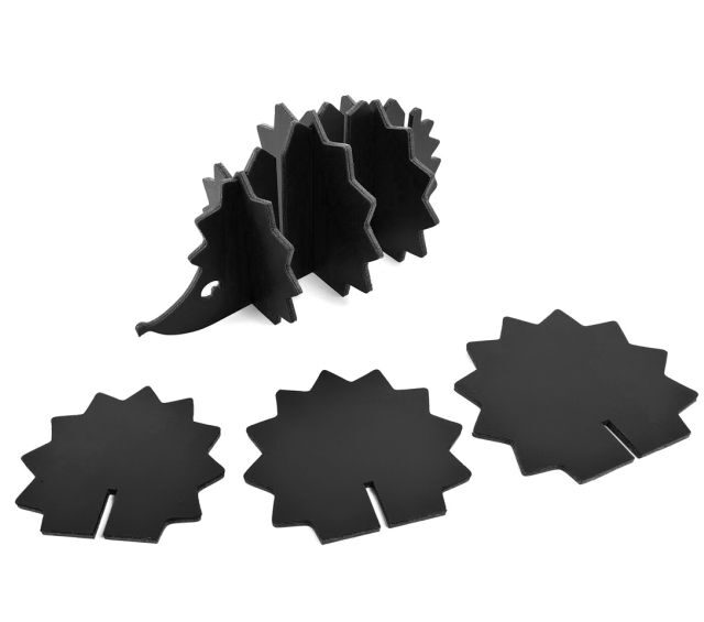 Lavoisier Maroquinier - 6 sous-verres "Hérisson" en cuir noir