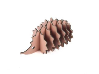 LAVOISIER Maroquinier - 6 sous-verres Hérisson en cuir rose, décoration transformable en set de 6 sous-verres