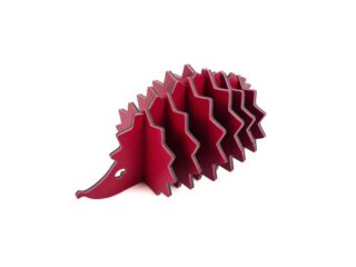 LAVOISIER Maroquinier - 6 sous-verres Hérisson en cuir rouge, décoration transformable en set de 6 sous-verres