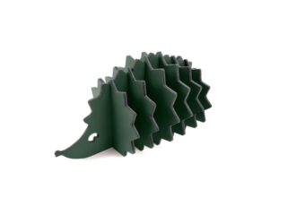 LAVOISIER Maroquinier - 6 sous-verres Hérisson en cuir vert, décoration transformable en set de 6 sous-verres