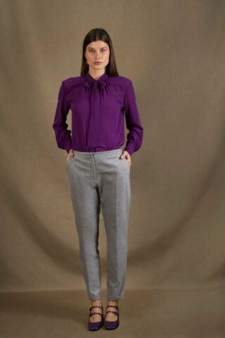 Pantalon Tailleur Femme Cigarette Laine Gris soupir – Conception par la marque My tailor is Joh My tailor is Joh - Pantalon Tailleur Femme Cigarette Laine Gris soupir – Conception