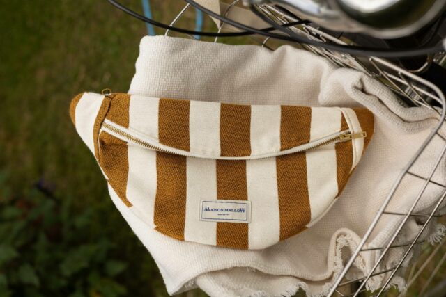 Maison Mallow - Sac Banane à Rayures Camel - Les Imparfaits