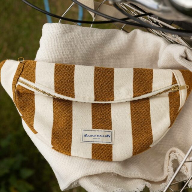 Maison Mallow - Sac Banane à Rayures Camel - Les Imparfaits