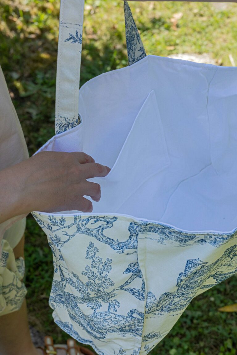 Maison Mallow - Sac Cabas Toile de Jouy bleue - Prototype