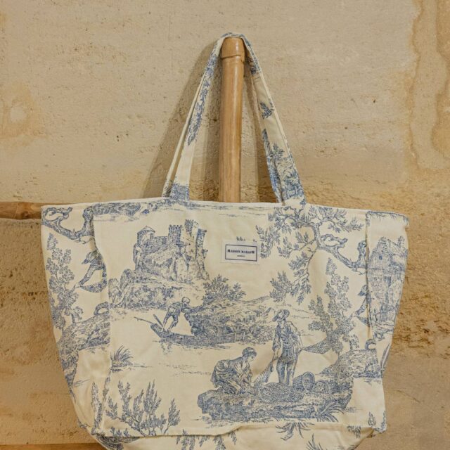 Maison Mallow - Sac Cabas Toile de Jouy bleue - Prototype