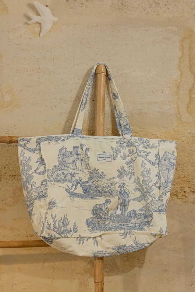 Maison Mallow - Sac Cabas Toile de Jouy bleue - Prototype