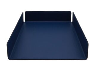 Bac à courrier en cuir bleu cobalt format A4 par la marque LAVOISIER Maroquinier LAVOISIER Maroquinier - Bac à courrier en cuir bleu cobalt format A4