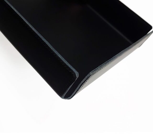 Lavoisier Maroquinier - Bac à courrier en cuir noir format A4