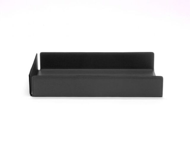 Lavoisier Maroquinier - Bac à courrier en cuir noir format A4