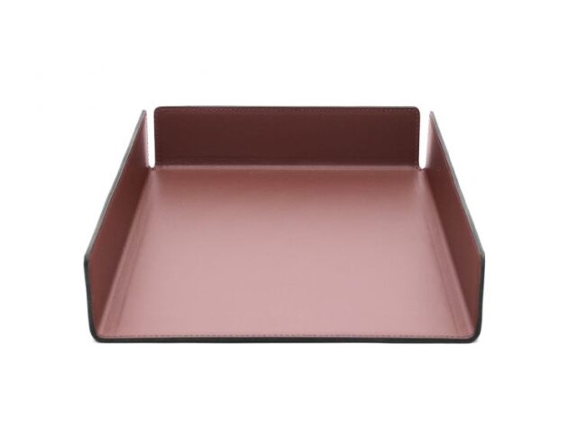 Lavoisier Maroquinier - Bac à courrier en cuir marron format A4