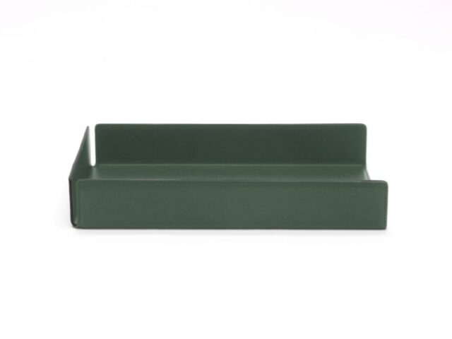 Lavoisier Maroquinier - Bac à courrier en cuir vert anglais format A4