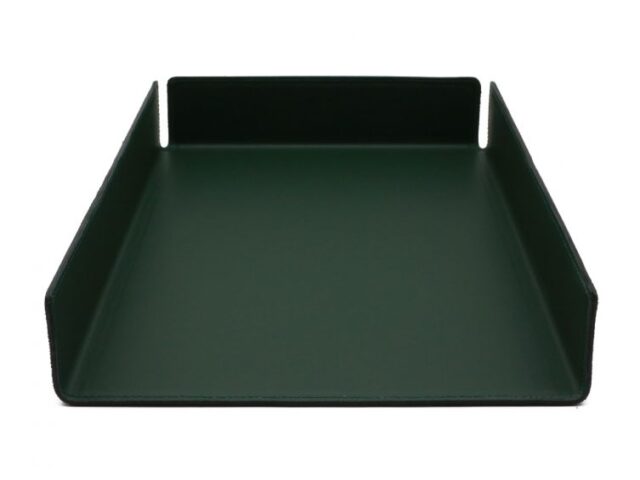 LAVOISIER Maroquinier - Bac à courrier en cuir vert anglais format A4