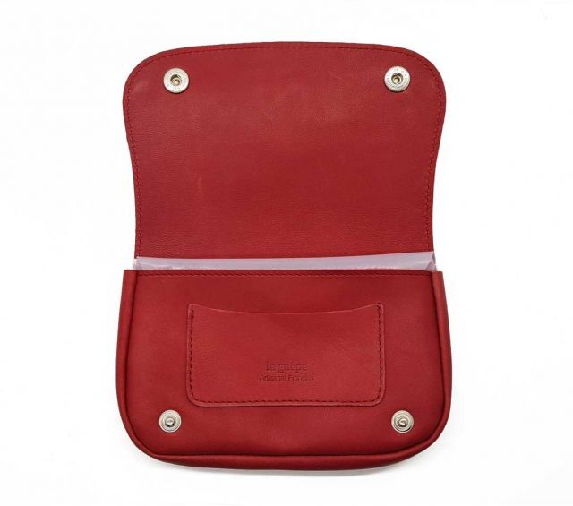 La Guêpe - Petite Maroquinerie - Blague à tabac "Luxe" en cuir rouge - PM-034-01