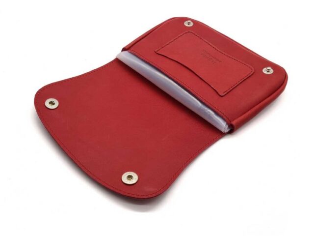 La Guêpe - Petite Maroquinerie - Blague à tabac "Luxe" en cuir rouge - PM-034-01