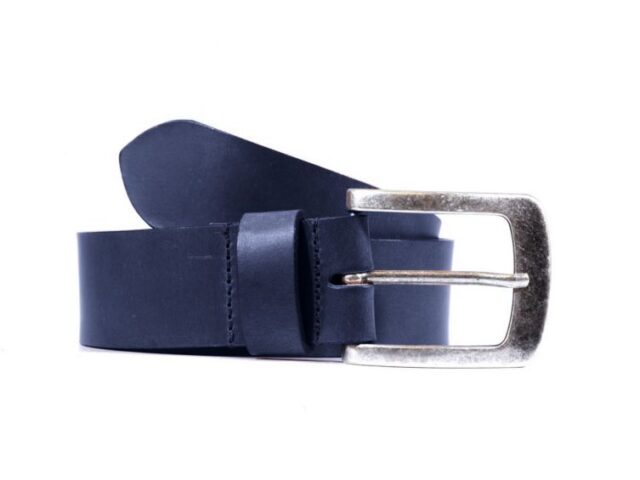 La Guêpe - Ceinture cuir 40mm bleu marine, boucle acier vieilli belle presence 4071 Choisir