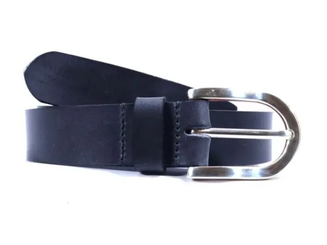 La Guêpe - Ceinture cuir bleu marine boucle arrondie et massive 4029 Choisir