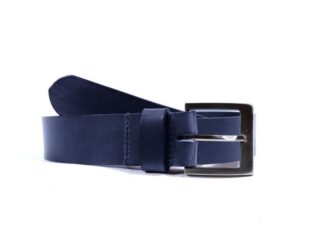 La Guêpe - Ceinture cuir bleu marine, boucle carrée 4046 Choisir