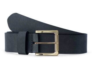 La Guêpe - Ceinture cuir bleu marine, boucle carrée, classique, en laiton  40mm  4127 Choisir