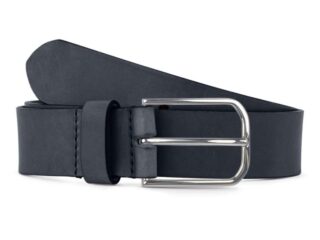 La Guêpe - Ceinture cuir bleu marine, boucle rectangulaire, classique, argentée – 35mm – 4122 Choisir