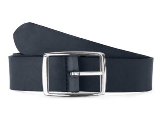 Ceinture cuir bleu marine, boucle rectangulaire, moderne, argentée – 35mm – 4121 Choisir par la marque La Guêpe La Guêpe - Ceinture cuir bleu marine, boucle rectangulaire, moderne, argentée – 35mm – 4121 Choisir