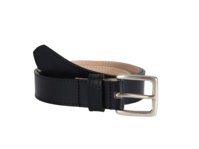 La Guêpe - Ceinture cuir bleu nuit doublé, boucle finition acier vieilli rectangulaire 5054 Choisir