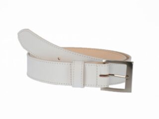 La Guêpe - Ceinture cuir doublé blanc, boucle carrée 5046 Choisir